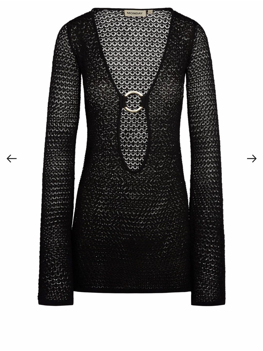 Montego Mini Dress - Black Lace Crochet